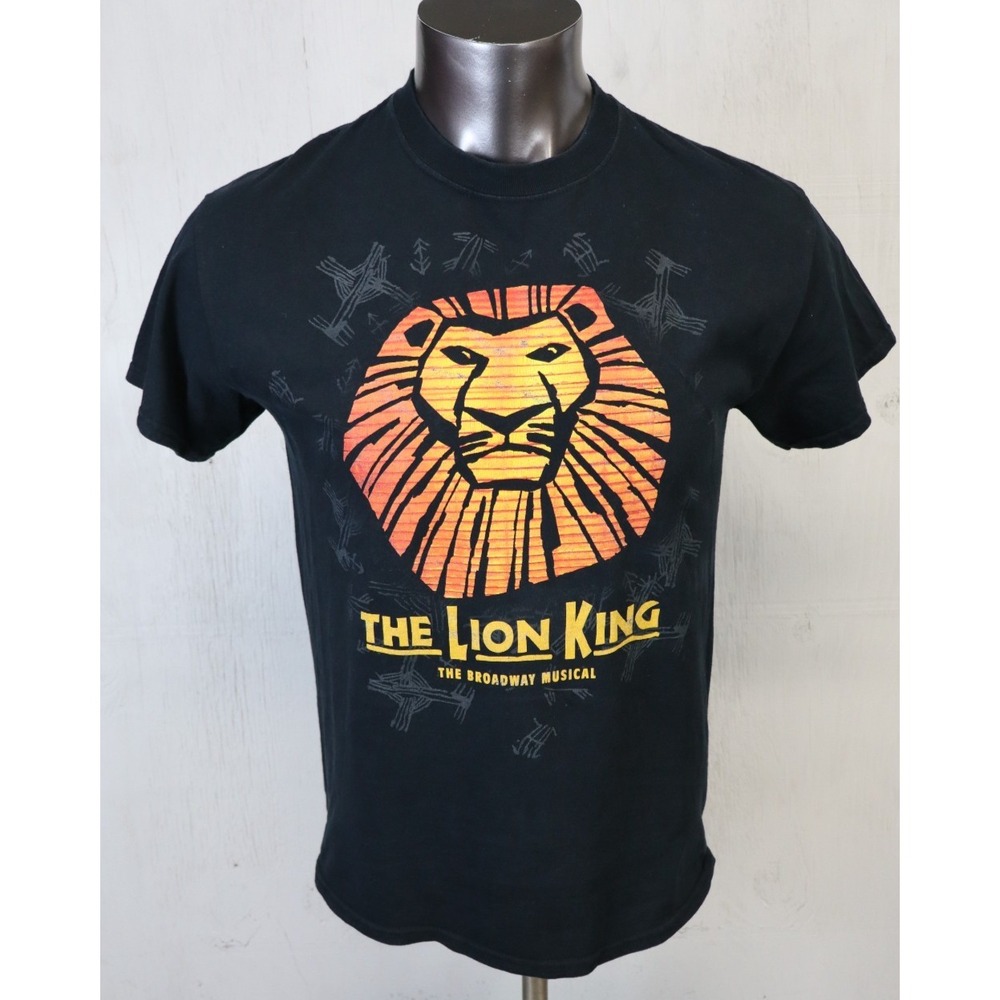 Vintage Lion King Shirt Mens M Black Broadway‎ Musical On Tour Disney Y2K Cotton